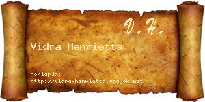 Vidra Henrietta névjegykártya